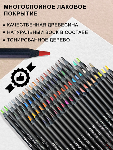 Карандаши 72 цв. ACMELIAE Blackwood Artmate в металлическом футляре