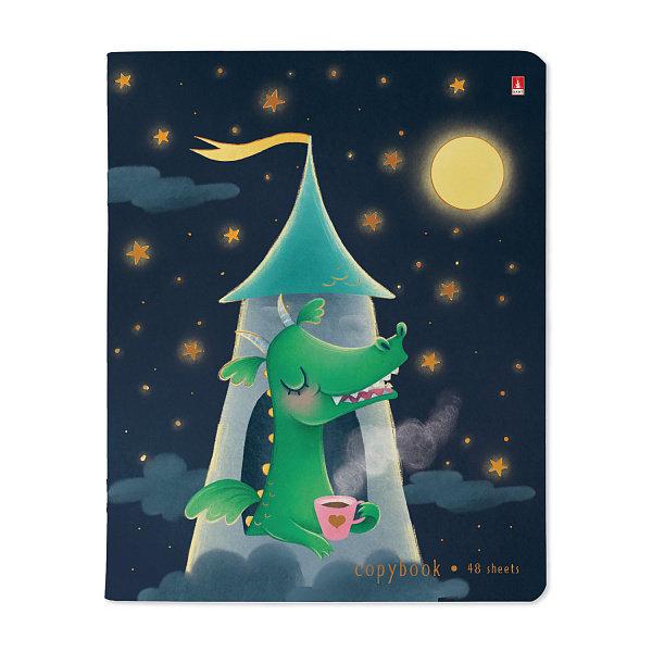 Тетрадь 48 л. кл. "ВОЛШЕБНЫЕ ДРАКОНЫ" 5 ВИДОВ