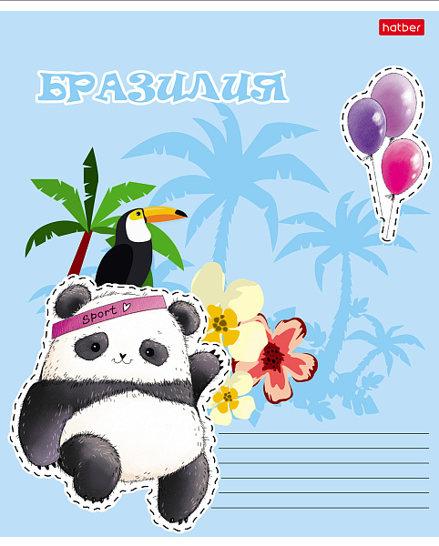 Тетрадь 24 листа в клетку "Плюшевые панды" 65г/кв.м скругленные углы