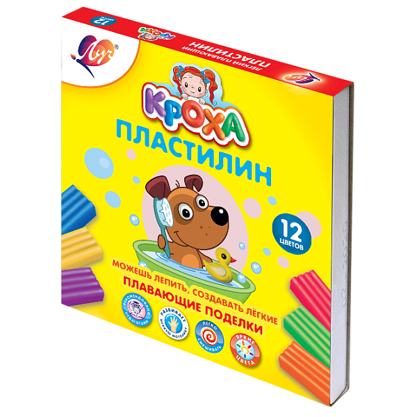 Пластилин плавающий 12 цветов