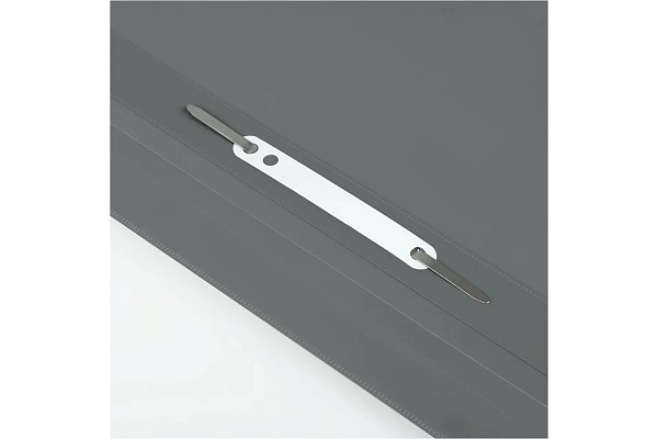 Скоросшиватель А4 с верх. прозр. листом, 140/180 мкм, серый, Стамм