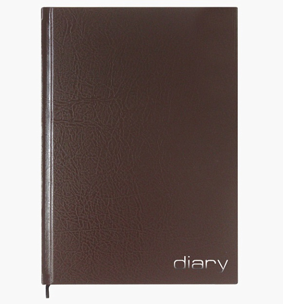 Ежедневник недат A5 "Attomex" (140x210 мм) 320 стр, Коричневый, офсет 60 г/м², твердая обложка из бумвинила, тиснение фольгой, 