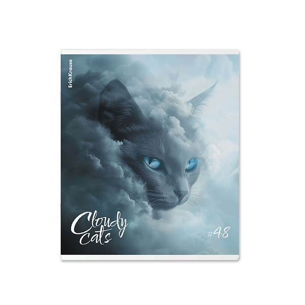 Тетрадь 48 листов в клетку "Cloudy Cats", матовая ламинация  ErichKrause  _MIX-PACK