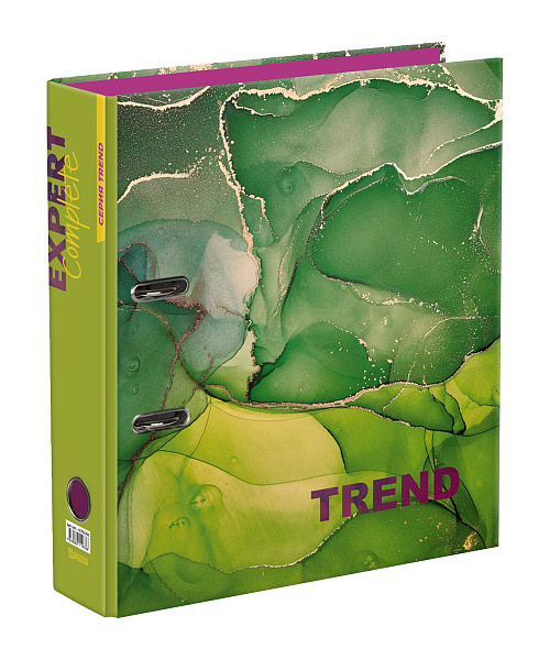 Папка-регистратор 75 мм ламинир. "Expert Complete" "Marbling" Trend A4 арочный механ. глянцевый зеленый EC751702