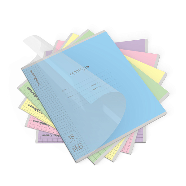 Тетрадь 18 л. кл. пластиковая обложка ErichKrause Классика CoverPrо glossy, А5+,  на скобе  MIX-PACK