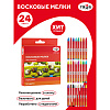 Мелки восковые 24 цвета Гамма "Мультики", круглые, картонная коробка