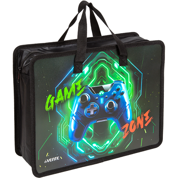 Папка для тетрадей, ИЗО и технологии "deVENTE. Gamer" A4 (33,5x26x10 см) с расширением 10 см, с ручками, на молнии сверху, пластик 400 мкм, в пластиковом пакете