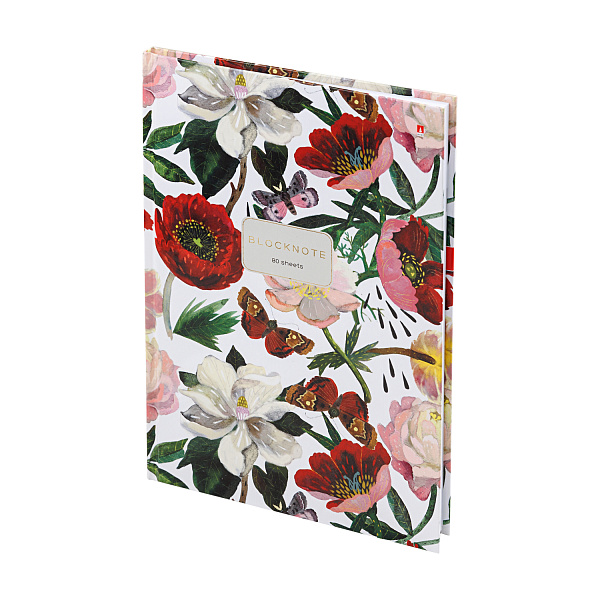Блокнот-престиж А4 80 л. "FLORA.ПИОНЫ"