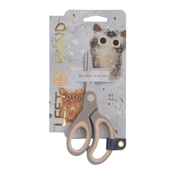 Ножницы 132 мм детские ДЛЯ ЛЕВШЕЙ "LOVE ME.КОТИКИ.СЧАСТЬЕ" 