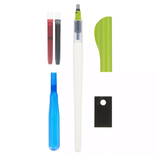 Перьевая ручка для каллиграфии PILOT Parallel Pen 3,8мм, 2 картриджа (черный, красный)