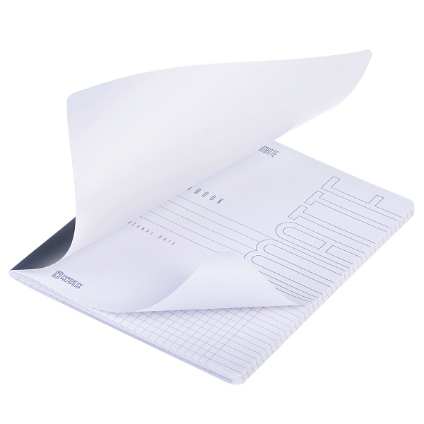 Тетрадь 48 листов в клетку "СОЛО- Сапфир" 60-65г/кв.м на скобе Обл. мел.картон ламинация СОФТ ТАЧ темно-синий запечатанный тит.лист скругл.углы