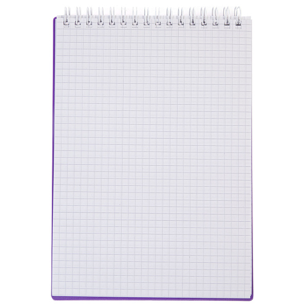 Блокнот А5 80 л. кл. на гребне CANVAS Фиолетовый Пластиковая обложка 