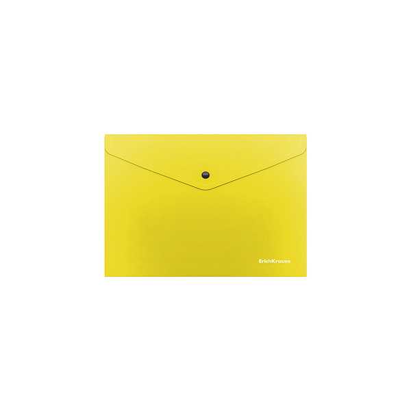 Папка-конверт на кнопке пластиковая  ErichKrause® Glossy Neon, полупрозрачная, A5+, ассорти (в пакете по 12 шт.)