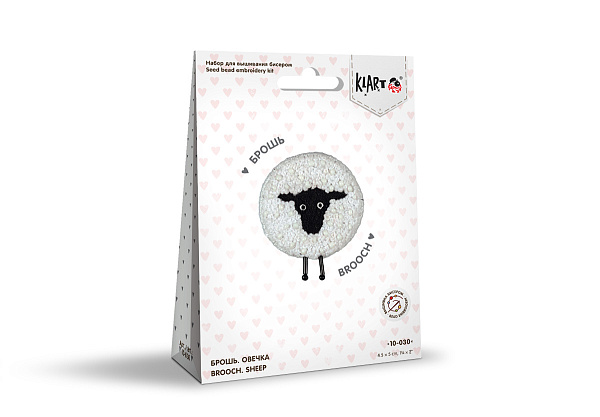 Набор для вышивания "Klart"  "Брошь. Овечка" 5  х 4.5  см
