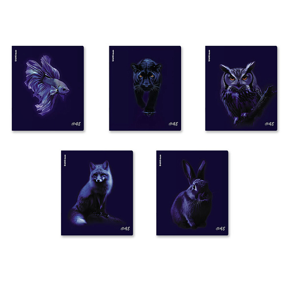 Тетрадь 48 листов в клетку "Indigo", ламинация soft-touch+выборочный УФ-лак ErichKrause _MIX-PACK