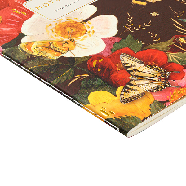 Тетрадь BV А5 40 л. лин. "FLORA.Цветы.Бабочки.Стрекозы" Bruno Visconti 