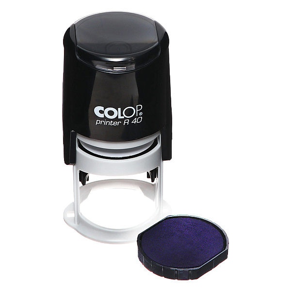 Оснастка для круглой печати PRINTER R40 black с крышкой автомат. пластик. d41,5 мм, корпус черный