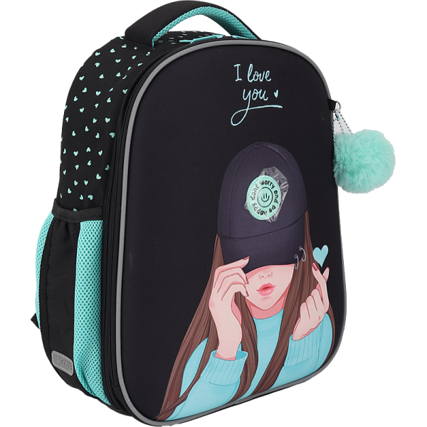 Рюкзак "deVENTE. Choice Lite. K-Pop Heartbeat" школьный жесткий 38x29x17 см (17 л) вес 800 г, плотный износостойкий полиэстер с водоотталкивающей пропиткой, 2 отделения на молнии (одно отделение с разделителями для учебников, другое отделение с 2-мя 
