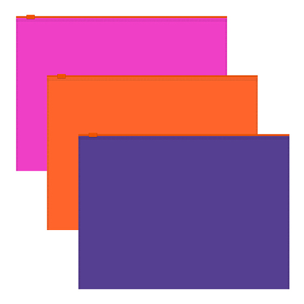 Папка на молнии А4 Zip-пакет ErichKrause® Soft Caribbean Sunset, непрозрачный, ассорти 