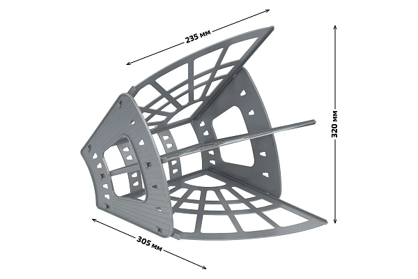 Лоток 3-х секционный ЭКОНОМ 2 отделения  серый