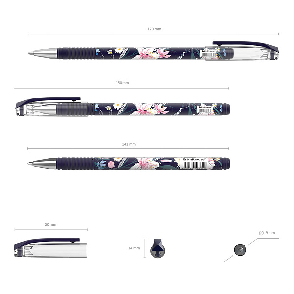 Ручка шариковая ErichKrause® ColorTouch® Lily, цвет чернил синий (в тубусе 
