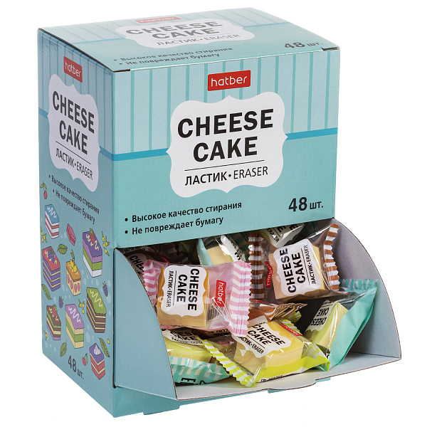 Ластик Hatber Cheese cake/Чизкейк PVC в картонной Дисплей-витрине