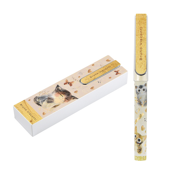 Ручка перьевая "LOVE ME" В ПЛАСТИКОВОМ ПЕНАЛЕ , СО СМЕННЫМИ  КАРТРИДЖАМИ (4 ШТ), EF, СИНЯЯ (4 ВИДА)