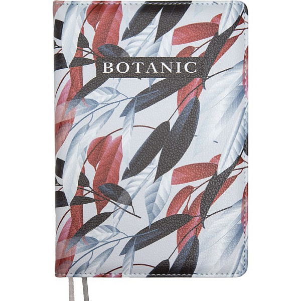 Ежедневник недат. А5 "deVENTE. Botanic" бело-коричневый 272 стр, белая бумага 70 г/м² с коричневым срезом, печать в 2 краски, твердая обложка из искусственной кожи с поролоном, цветная печать, отстрочка, перфорация, закругленные уголки, 2 ляссе, в те