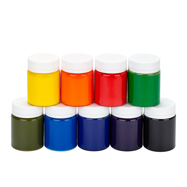 Акрил по шелку 9 цв. 50 мл. DECOLA банка