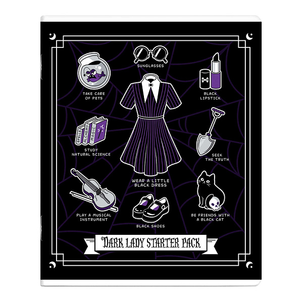 Тетрадь 48 л. кл. "МИЛАЯ ГОТИКА" мягкий переплёт (2 скобы), обложка - выборочный ТВИН лак, мелованный картон 190 г/м², Упаковка Ассорти/