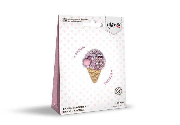 Набор для вышивания "Klart"  "Брошь. Мороженое" 3.5  х 5  см