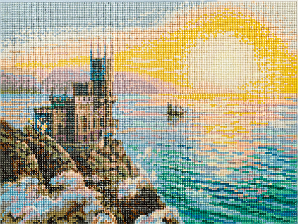 Алмазная мозаика 40*30 "ФРЕЯ" на подрамнике "Крым. Ласточкино гнездо"