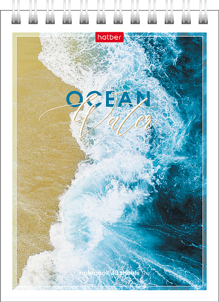 Блокнот А6 40 л. кл. на гребне "Аквалайф" Обл. мел.картон УФ-лак 