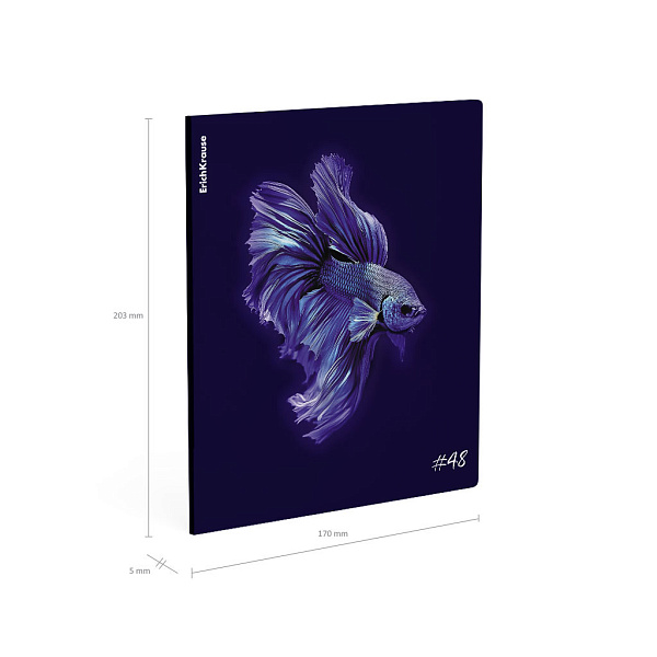 Тетрадь 48 листов в клетку "Indigo", ламинация soft-touch+выборочный УФ-лак ErichKrause _MIX-PACK