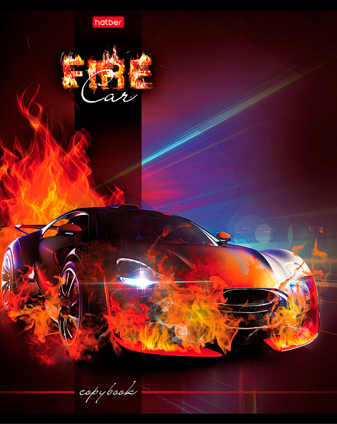 Тетрадь А5 48 листов в клетку, "АвтоСтихии", обложка мелованный картон, матовая ламинация, 3D-лак, 60 г/м2, ассорти