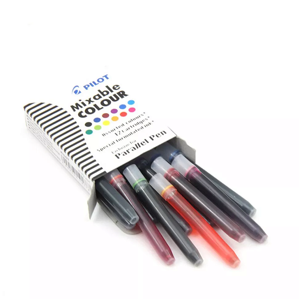 Набор картриджей IC-P3-AST 12 цветов для каллиграфических ручек  Pilot Parallel Pen 
