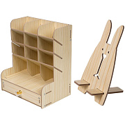 Органайзер для канцелярских принадлежностей "deVENTE. Academy" настольный, 21x15x25,5 см, МДФ, береза 