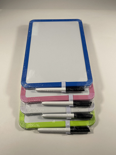 Доска магнитно-маркерная 20*30см, с маркером, МИКС