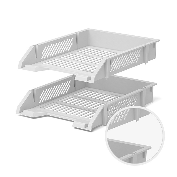 Лоток для бумаг пластиковый ErichKrause Classic, белый