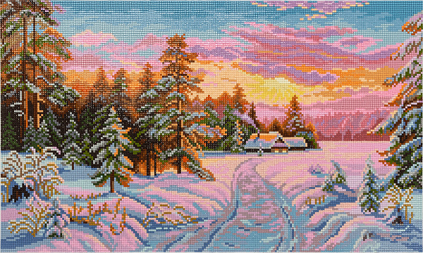 Алмазная мозаика 50*30 "ФРЕЯ" "Домик на опушке"