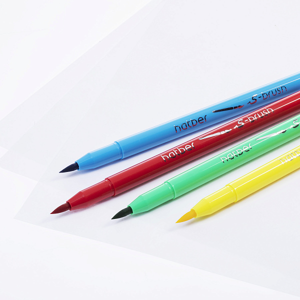 Фломастеры  кистевидные 12 цв. Hatber S-Brush-АНИМЕ- в  ПВХ чехле с европодвесом