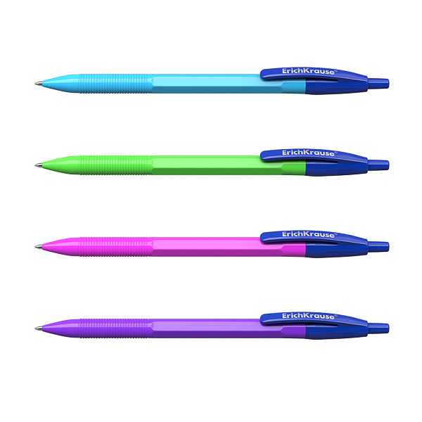 Ручка шариковая автоматическая  ErichKrause® R-301 Neon Matic 0.7, цвет чернил синий (в коробке по 50 штук)