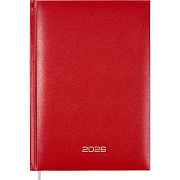 Ежедневник 2026 "Attomex. Orion" A5 (145 ммx205 мм) 336 стр, красный, белая бумага 70 г/м², печать в 1 краску, твердая обложка из бумвинила с поролоном, тиснение фольгой, 1 ляссе, в термоусадочной пленке,