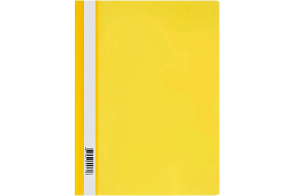 Скоросшиватель А4 с верх. прозр. листом, 100/120 мкм, желтая, Стамм