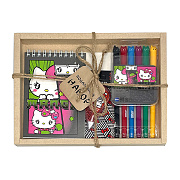 Набор блокнот "Hello Kitty Manga" А6 60 л. +Набор гелевых ручек 6 цв., колпачки в виде Котиков, +Корректор-лента Hello Kitty 5мм х 3м на блистере