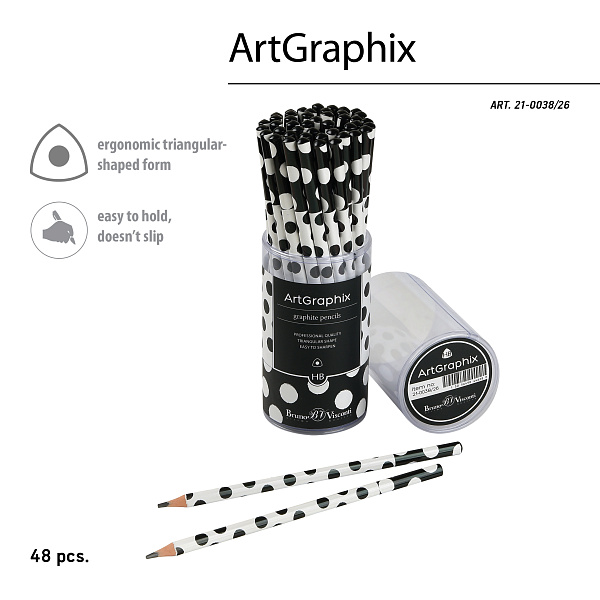 Карандаш чернографитный HB "ArtGraphix. Горох" НВ (пластиковый корпус)