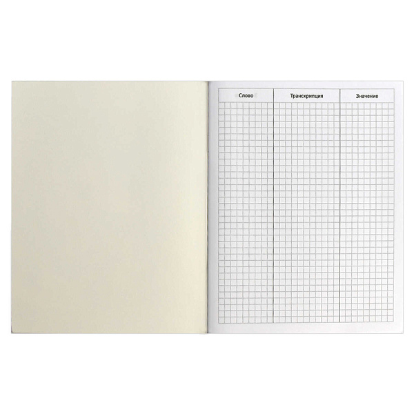 Словарь д/записи иностранных слов "ВЕЧЕРНЕЕ ЗАНЯТИЕ" /А5+, 48 л. обложка - мелованный картон 210 г/м², вн.блок - белый офсет, 65 г/м², мягкий переплёт (2 скобы),