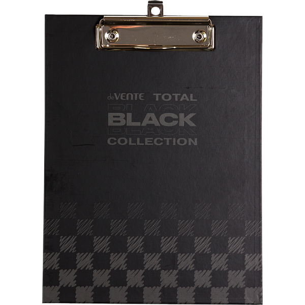 Клипборд "deVENTE. TOTAL BLACK" A5 (180x240 мм) картон толщина 2 мм, матовая ламинация, черная с дизайном, индивидуальная упаковка