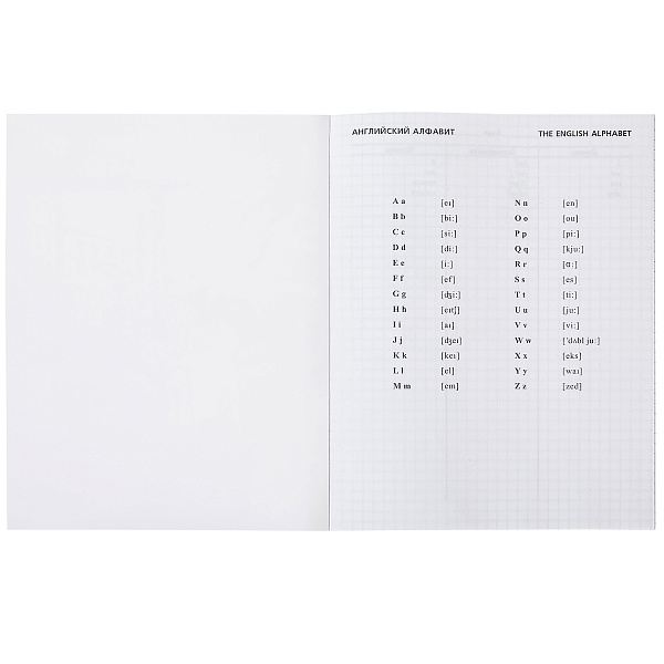 Тетрадь-словарик для записи Английских слов А5 24 л. Пластиковая обложка Голубая оригинальный блок Со справ.инф оригинальный блок на скобе 