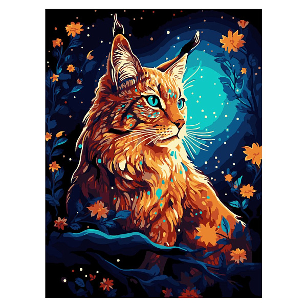Картина по номерам на картоне 28,5*38 см "Рысь"